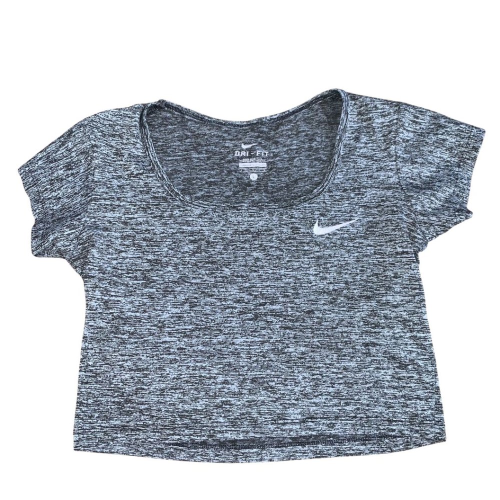 Nike Gray Cropped Active Sports Top SZ Asian L